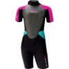 Sola Girls Storm 3/2mm Shorty Wetsuit - Magneta/Turquoise
