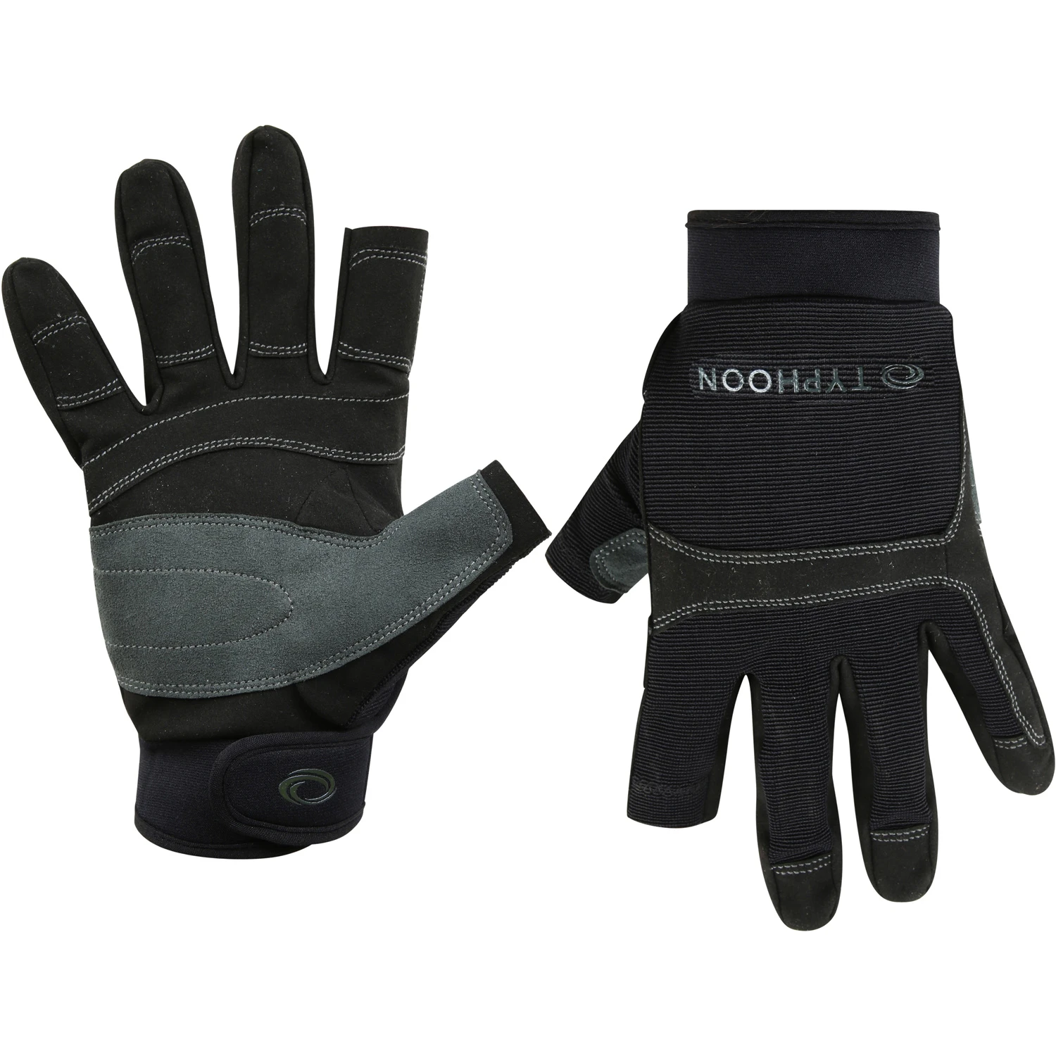 Typhoon Junior Colwyn Full Finger Sailing Gloves - Black 1 Typhoon Junior Colwyn Full Finger Sailing Gloves - Black