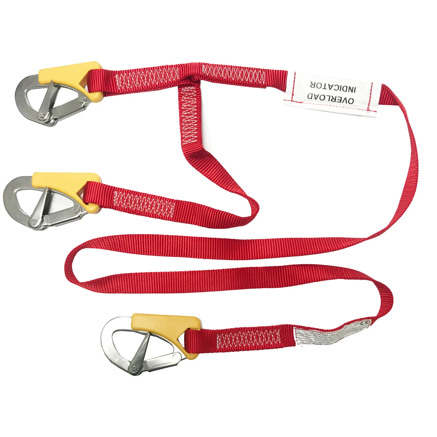 Marine Pool 3 Clip Safety Line With Overload Iindicator - 2m 1 Marine Pool 3 Clip Safety Line With Overload Iindicator - 2m